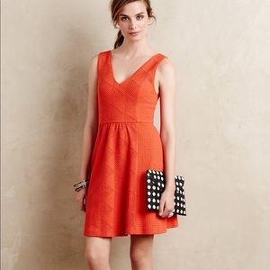 Anthropologie Maeve orange dress
